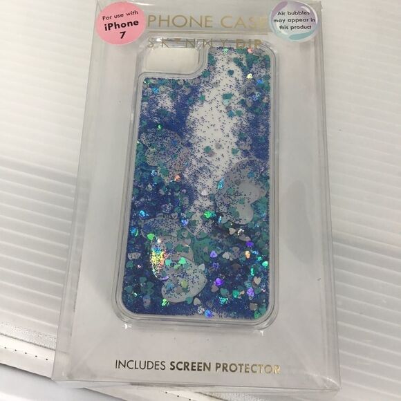 Skinny Dip Blue Glitter Heart iPhone 7 Case (H) - Picture 7 of 8